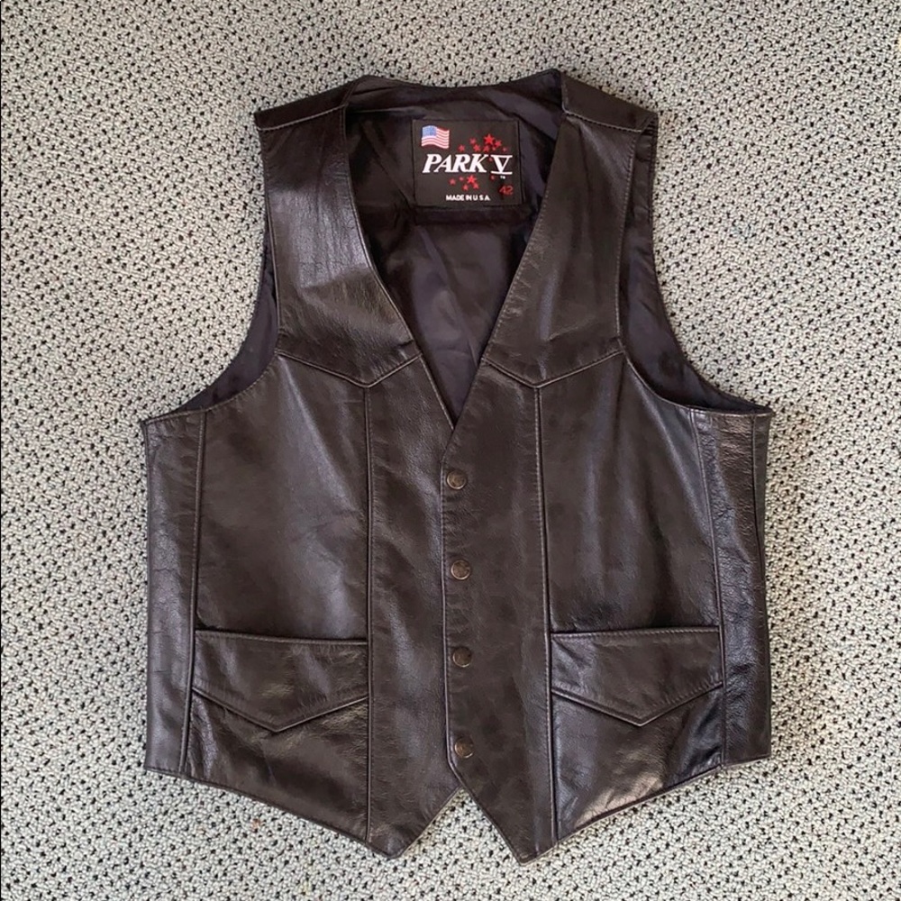 VTG leather motor cycle vest